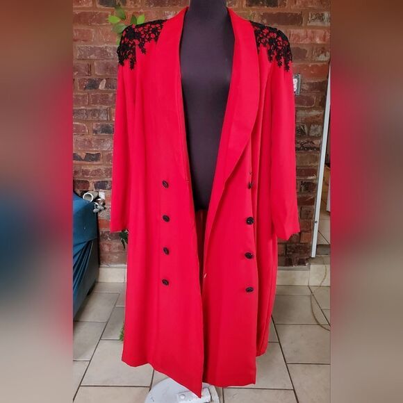 Vintage 80s double-breasted coat - Picture 9 of 12